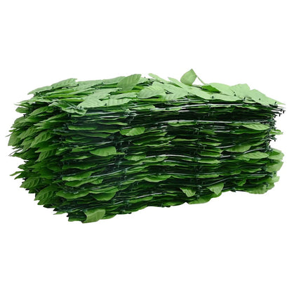 Balcony Screen with Green Leaves 200x75 cm