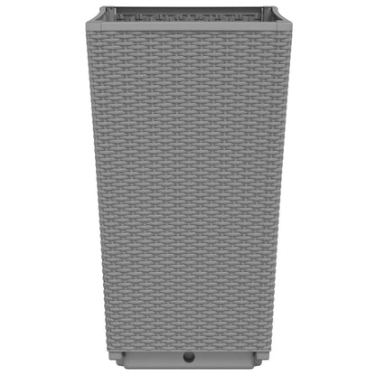 Garden Planters 2 pcs Light Grey 32.5x32.5x57 cm PP