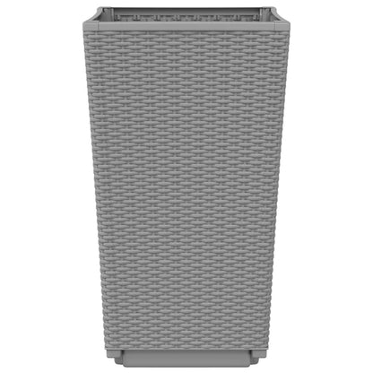 Garden Planters 2 pcs Light Grey 32.5x32.5x57 cm PP