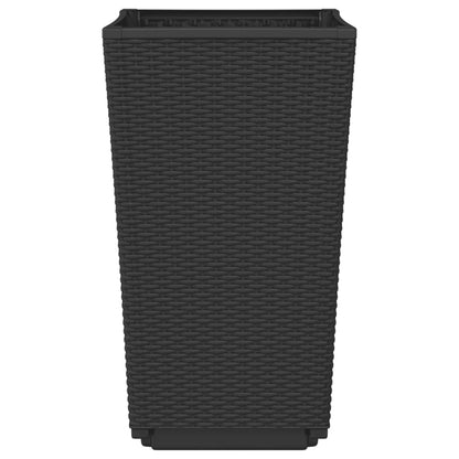 Garden Planters 2 pcs Black 32.5x32.5x57 cm PP