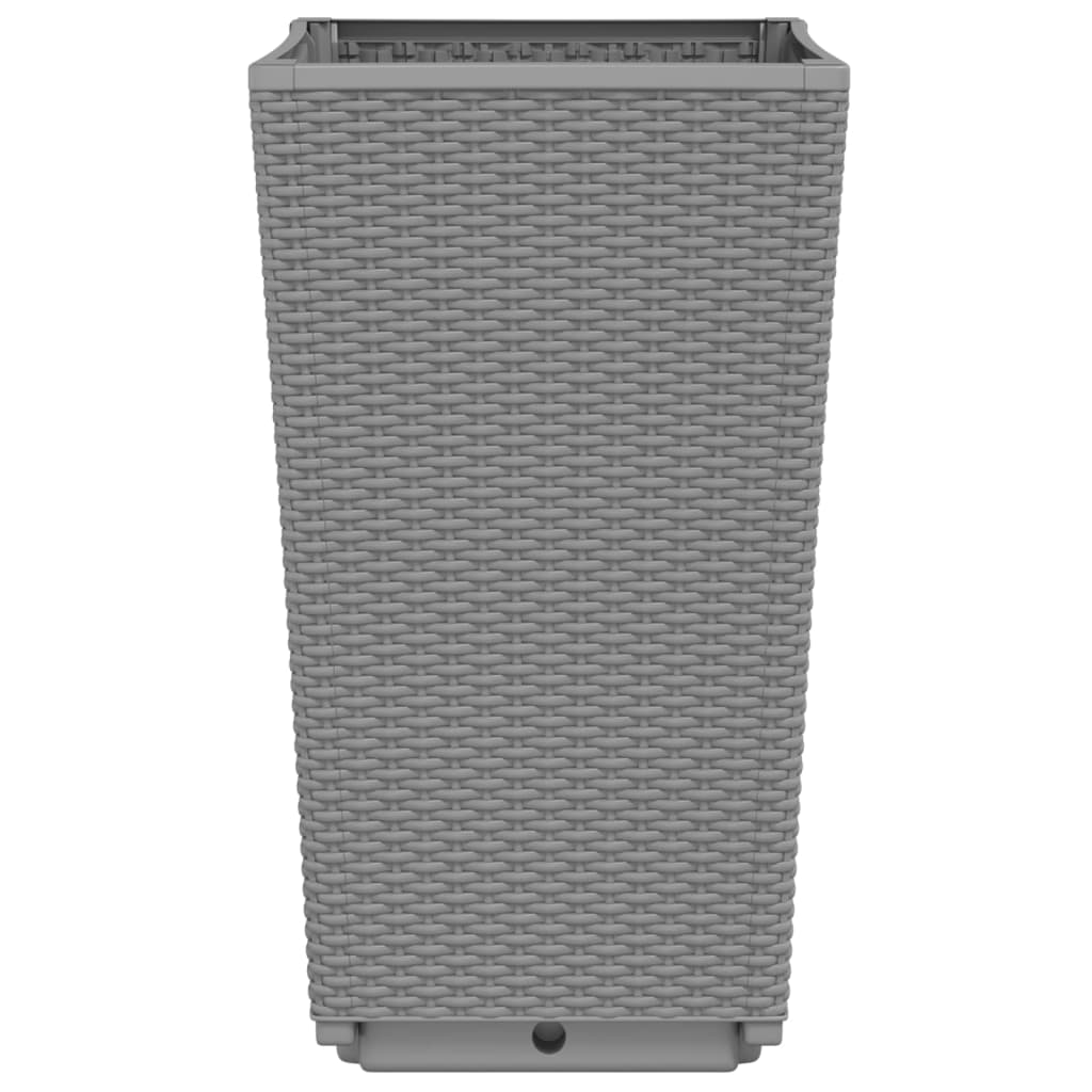 Garden Planters 4 pcs Light Grey 32.5x32.5x57 cm PP