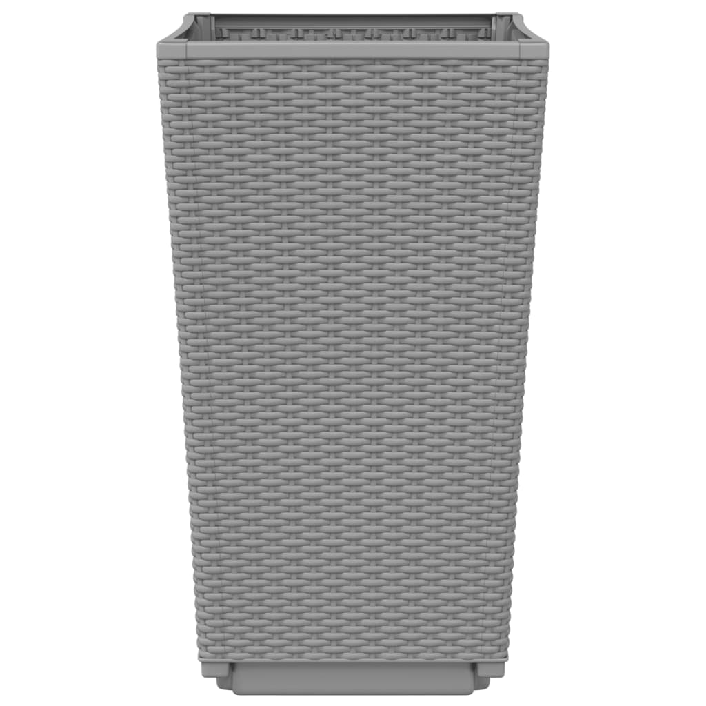 Garden Planters 4 pcs Light Grey 32.5x32.5x57 cm PP