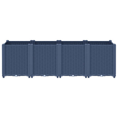Garden Planter Blue Grey 160x40x53 cm PP