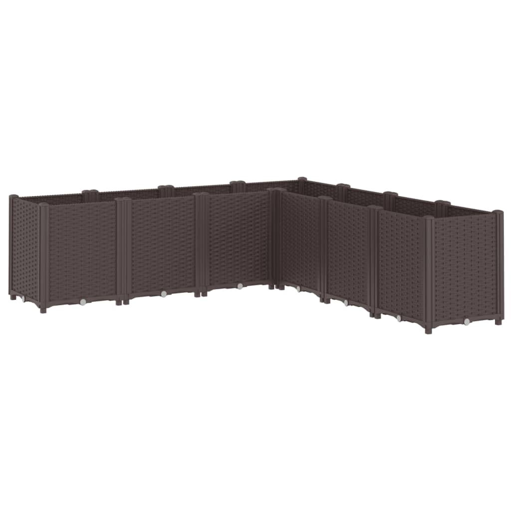 Garden Planter Brown 160x160x53 cm PP