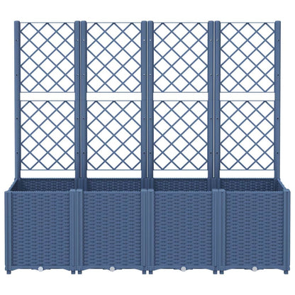 Garden Planter with Trellis Blue Grey 160x40x140 cm PP