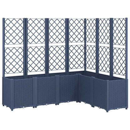 Garden Planter with Trellis Blue Grey 160x120x140 cm PP