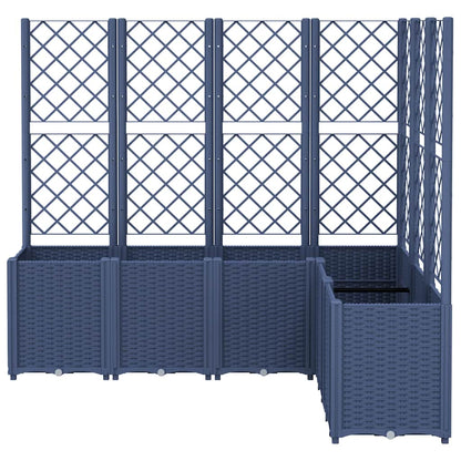 Garden Planter with Trellis Blue Grey 160x120x140 cm PP