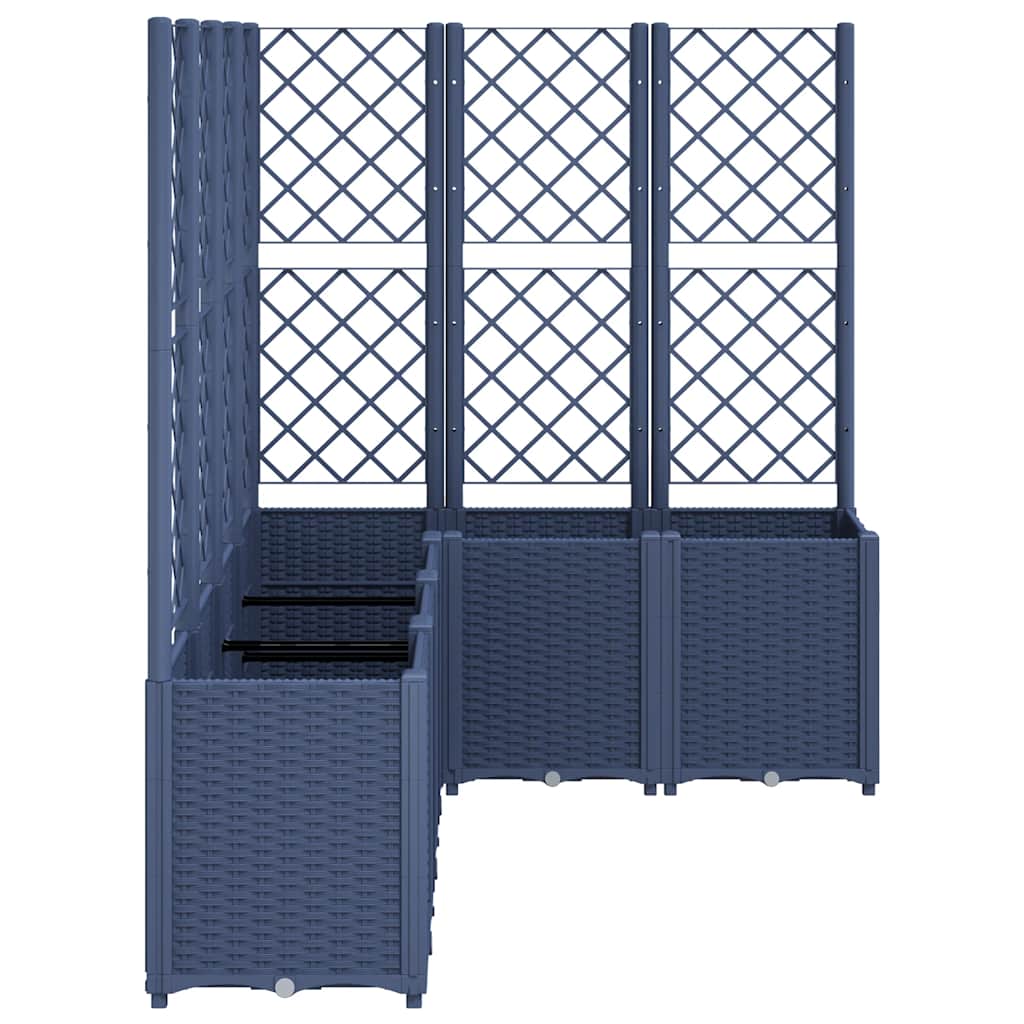 Garden Planter with Trellis Blue Grey 160x120x140 cm PP