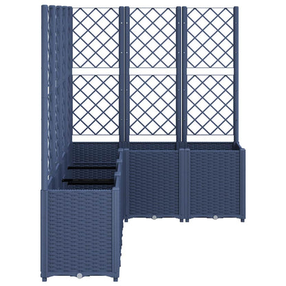 Garden Planter with Trellis Blue Grey 160x120x140 cm PP