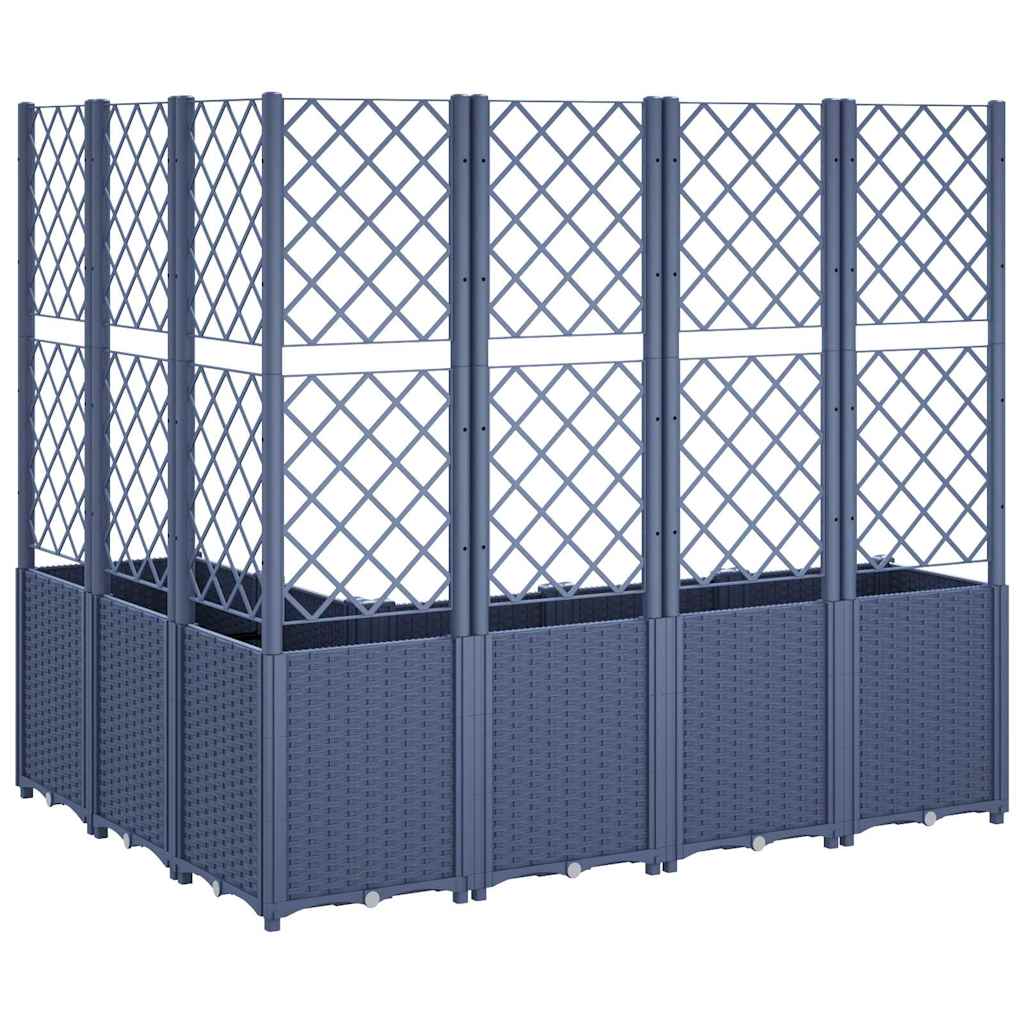 Garden Planter with Trellis Blue Grey 160x120x140 cm PP