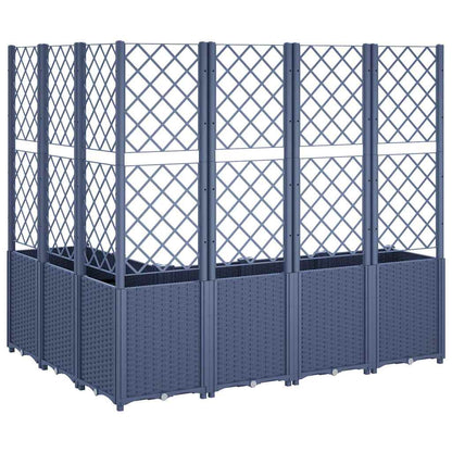Garden Planter with Trellis Blue Grey 160x120x140 cm PP
