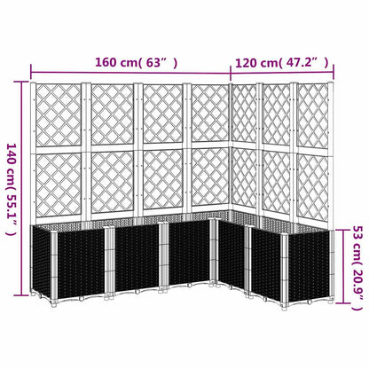 Garden Planter with Trellis Blue Grey 160x120x140 cm PP