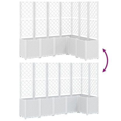 Garden Planter with Trellis White 160x120x140 cm PP