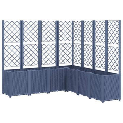 Garden Planter with Trellis Blue Grey 160x160x140 cm PP