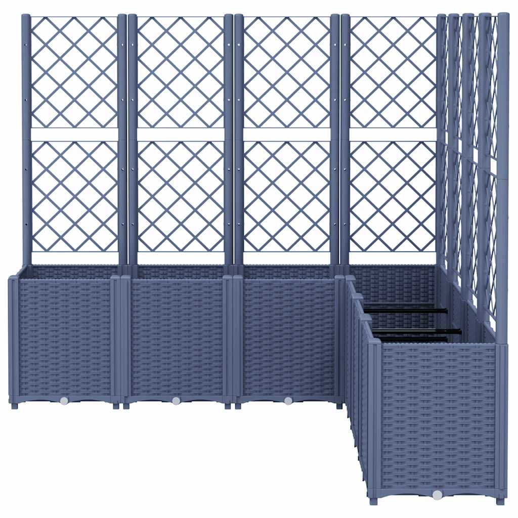 Garden Planter with Trellis Blue Grey 160x160x140 cm PP