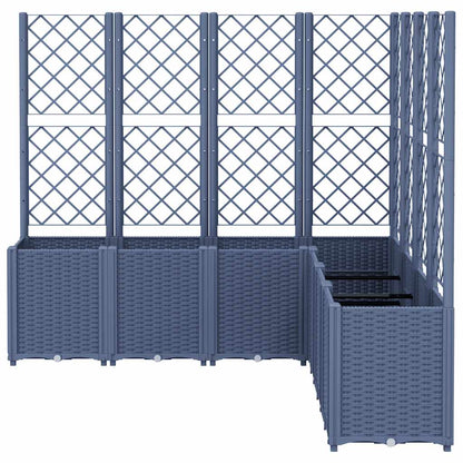 Garden Planter with Trellis Blue Grey 160x160x140 cm PP