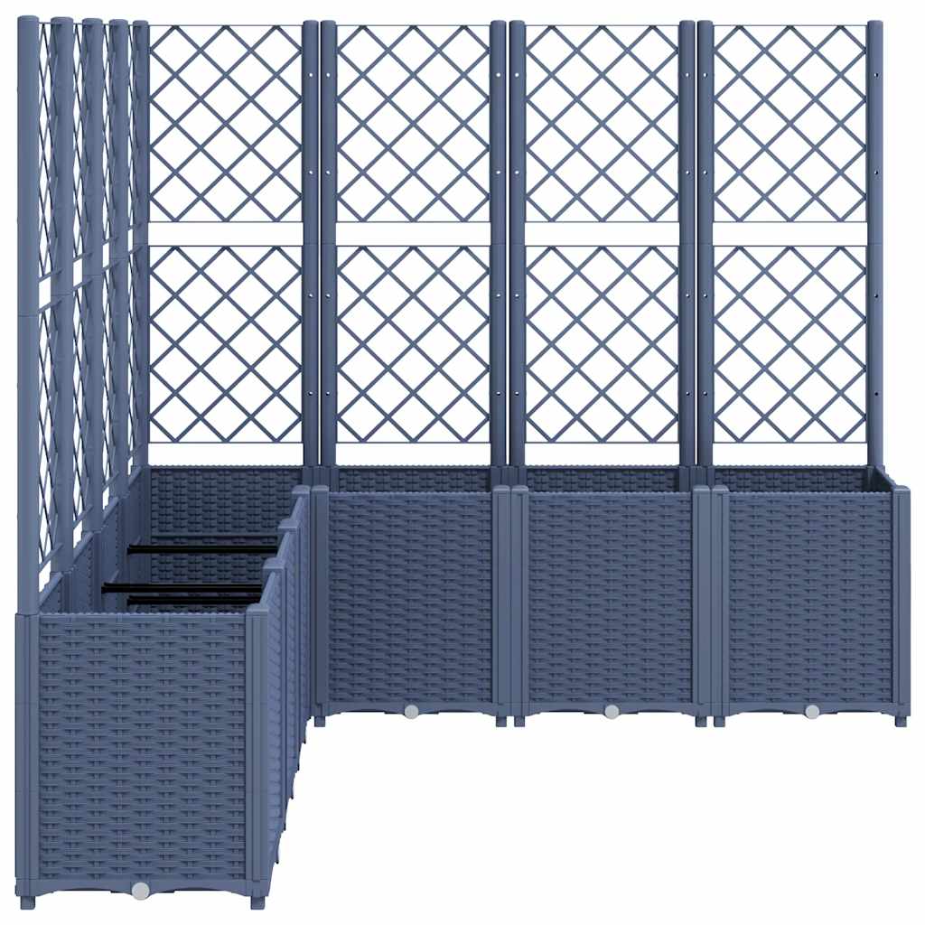 Garden Planter with Trellis Blue Grey 160x160x140 cm PP