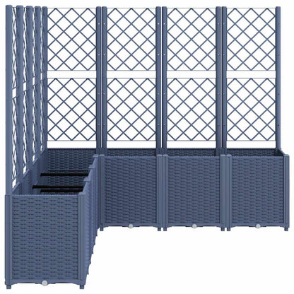 Garden Planter with Trellis Blue Grey 160x160x140 cm PP