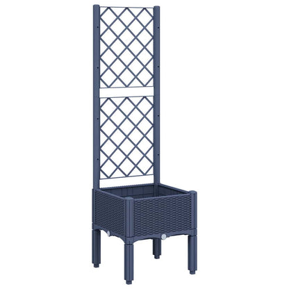 Garden Planter with Trellis Blue Grey 40x40x142 cm PP