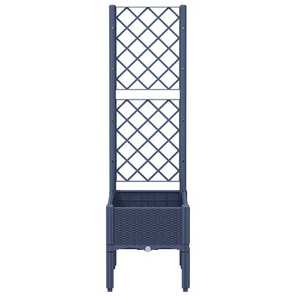 Garden Planter with Trellis Blue Grey 40x40x142 cm PP