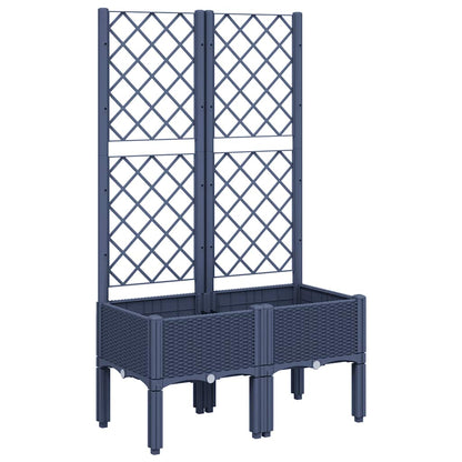 Garden Planter with Trellis Blue Grey 80x40x142 cm PP