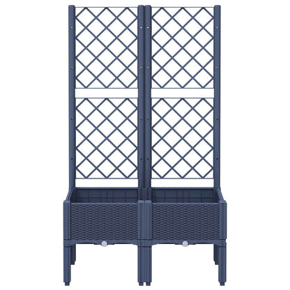 Garden Planter with Trellis Blue Grey 80x40x142 cm PP