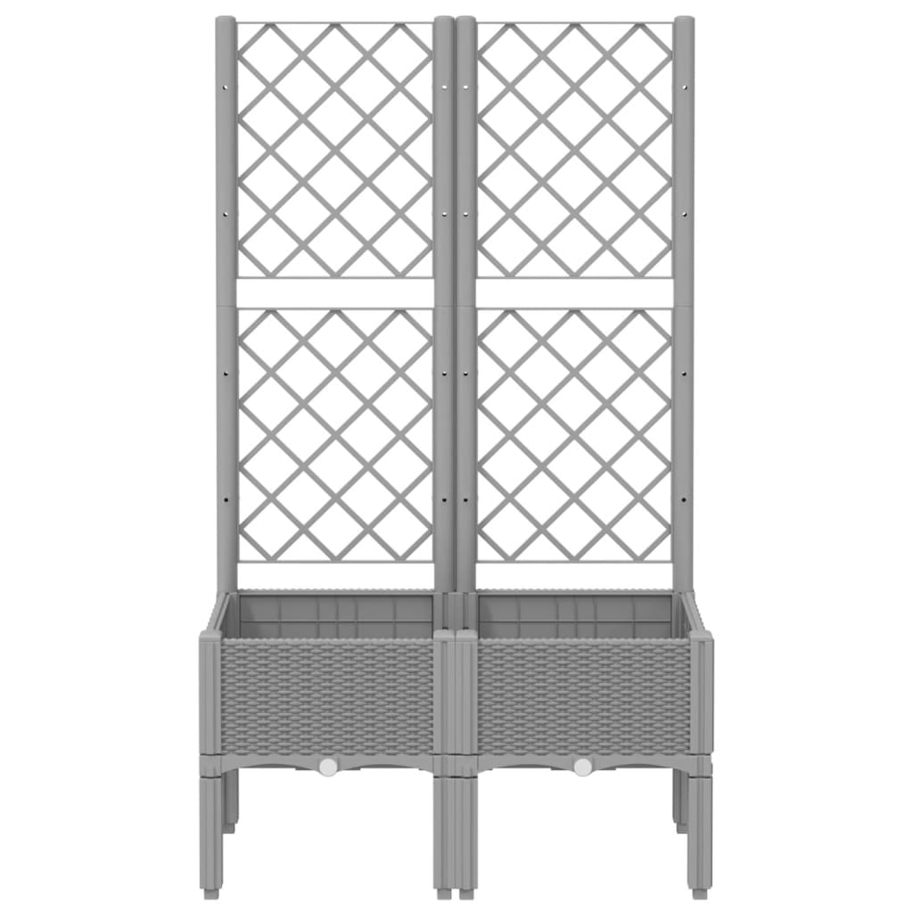Garden Planter with Trellis Light Grey 80x40x142 cm PP