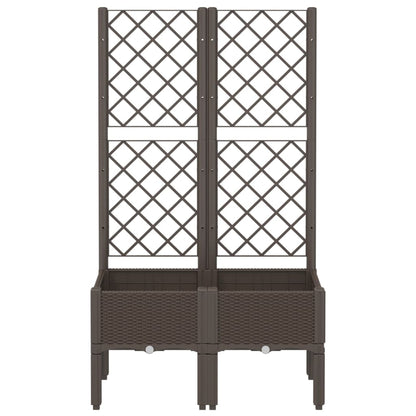 Garden Planter with Trellis Brown 80x40x142 cm PP
