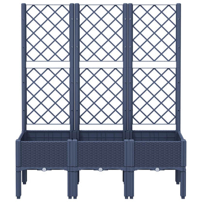 Garden Planter with Trellis Blue Grey 120x40x142 cm PP