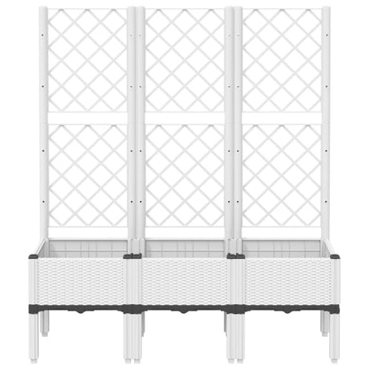 Garden Planter with Trellis White 120x40x142 cm PP