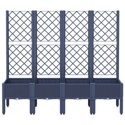 Garden Planter with Trellis Blue Grey 160x40x142 cm PP