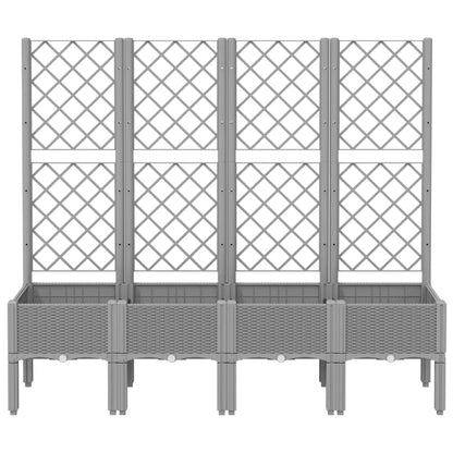 Garden Planter with Trellis Light Grey 160x40x142 cm PP