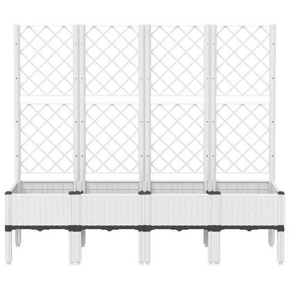 Garden Planter with Trellis White 160x40x142 cm PP