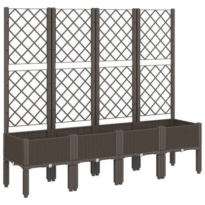 Garden Planter with Trellis Brown 160x40x142 cm PP