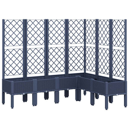 Garden Planter with Trellis Blue Grey 160x120x142 cm PP