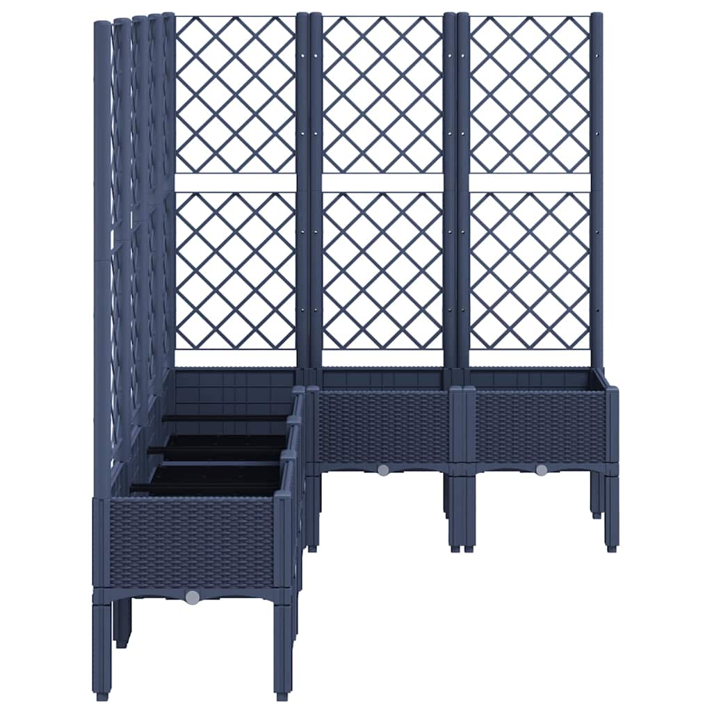 Garden Planter with Trellis Blue Grey 160x120x142 cm PP