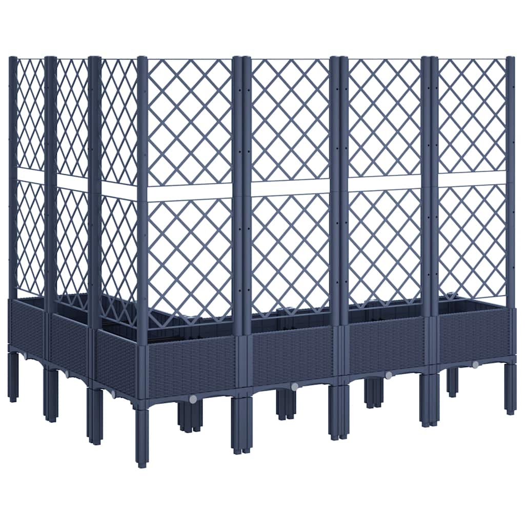 Garden Planter with Trellis Blue Grey 160x120x142 cm PP