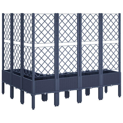Garden Planter with Trellis Blue Grey 160x120x142 cm PP