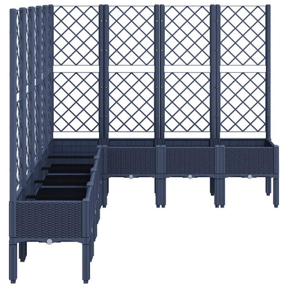 Garden Planter with Trellis Blue Grey 200x160x142 cm PP