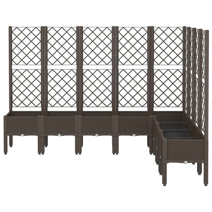 Garden Planter with Trellis Brown 200x160x142 cm PP