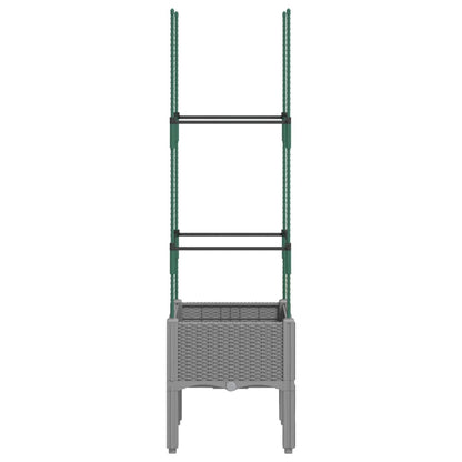 Garden Planter with Trellis Light Grey 40x40x142.5 cm PP