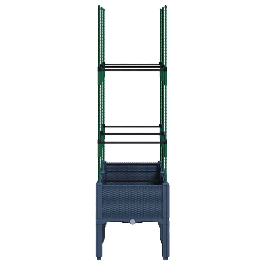 Garden Planter with Trellis Blue Grey 80x40x142.5 cm PP