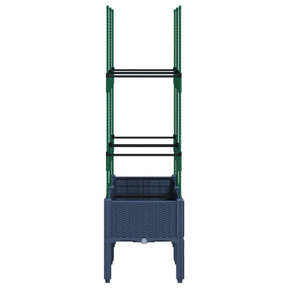 Garden Planter with Trellis Blue Grey 80x40x142.5 cm PP