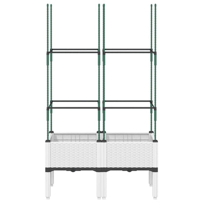 Garden Planter with Trellis White 80x40x142.5 cm PP
