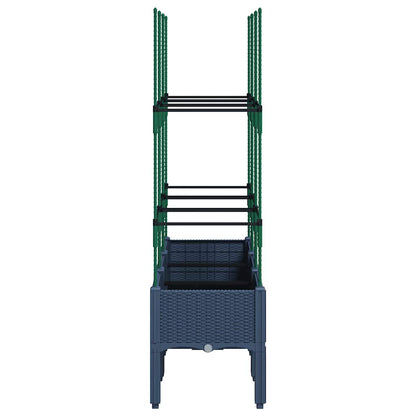Garden Planter with Trellis Blue Grey 120x40x142.5 cm PP