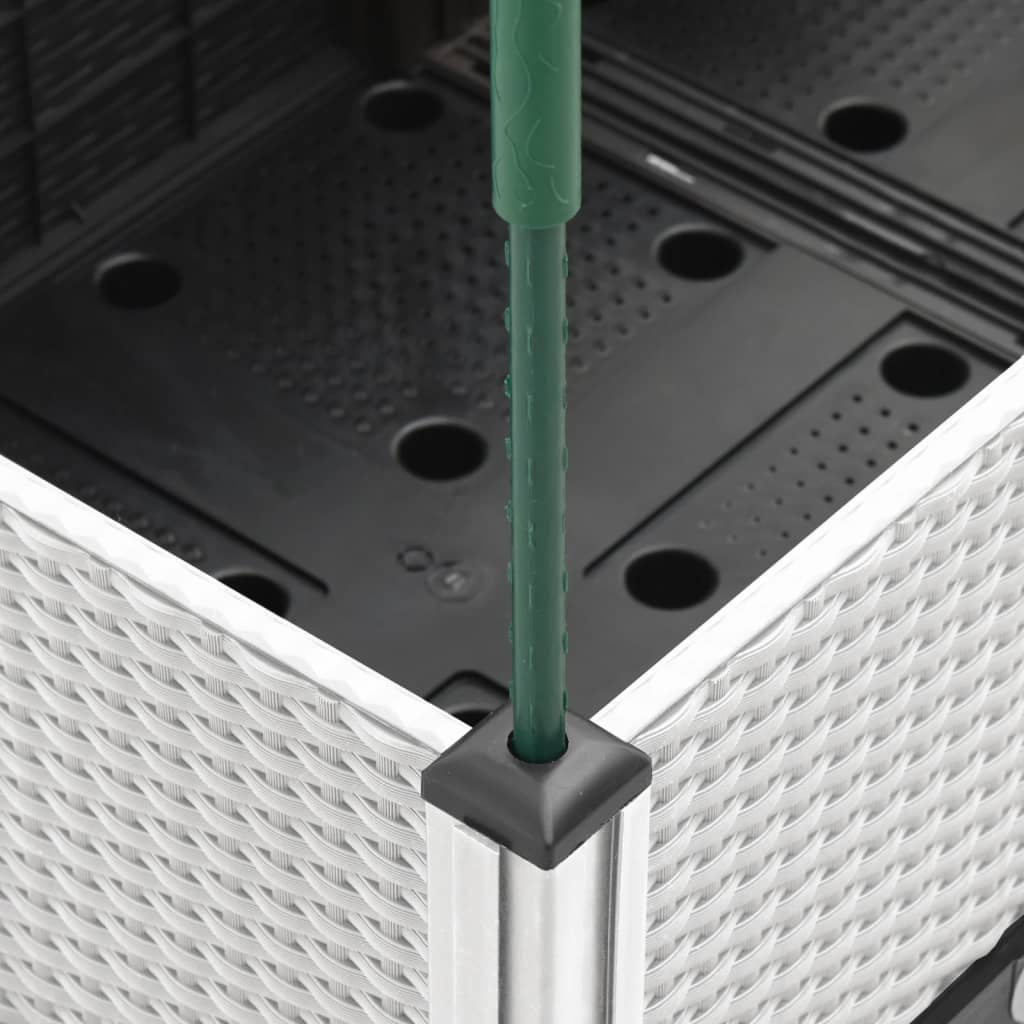 Garden Planter with Trellis White 120x40x142.5 cm PP