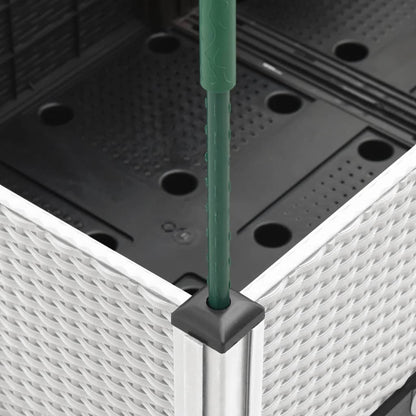 Garden Planter with Trellis White 120x40x142.5 cm PP