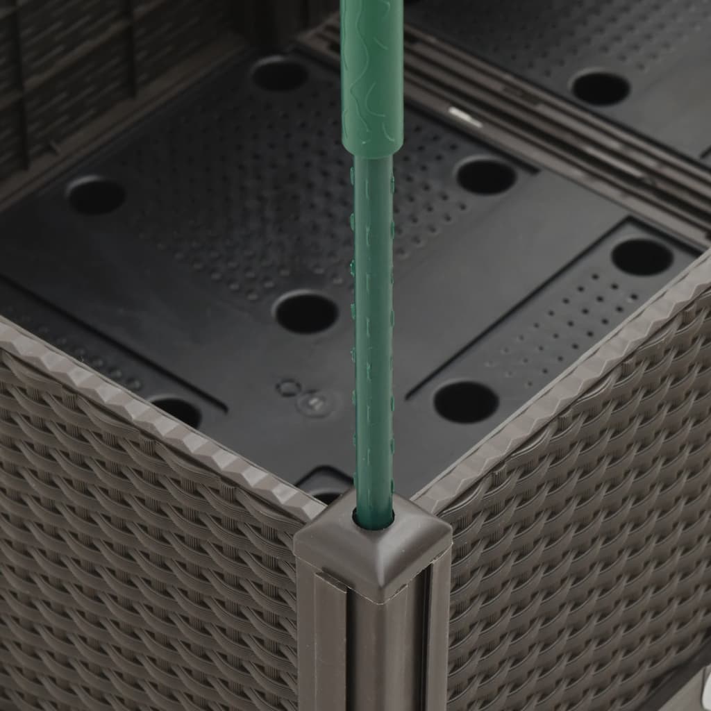 Garden Planter with Trellis Brown 160x40x142.5 cm PP