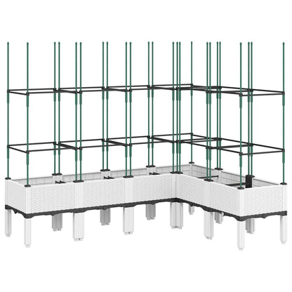 Garden Planter with Trellis White 160x120x142.5 cm PP