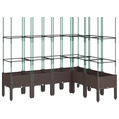 Garden Planter with Trellis Brown 160x120x142.5 cm PP